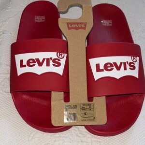 Levi's Bold Red Slide Sandals
